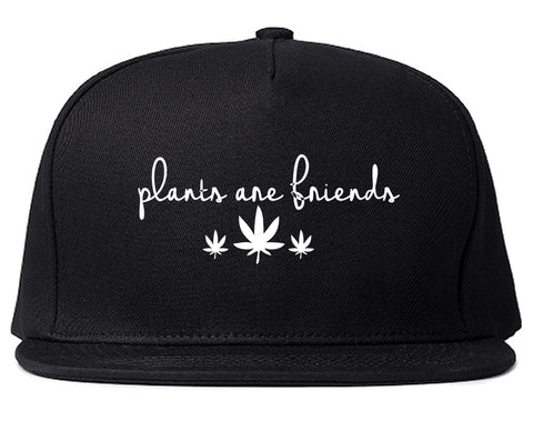 Plants Are Friends Pot Leaf 420 Snapback Hat Black