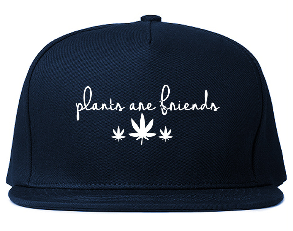 Plants Are Friends Pot Leaf 420 Snapback Hat Blue