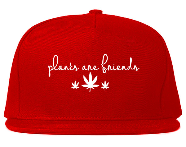 Plants Are Friends Pot Leaf 420 Snapback Hat Red