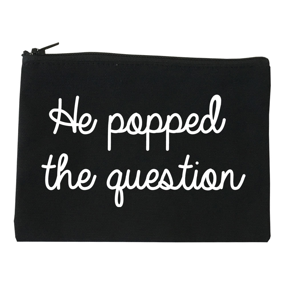 Popped Question Bride Proposal black Makeup Bag