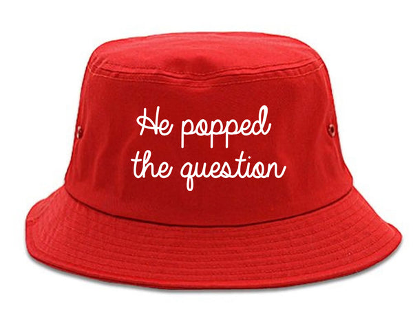 Popped Question Bride Proposal red Bucket Hat