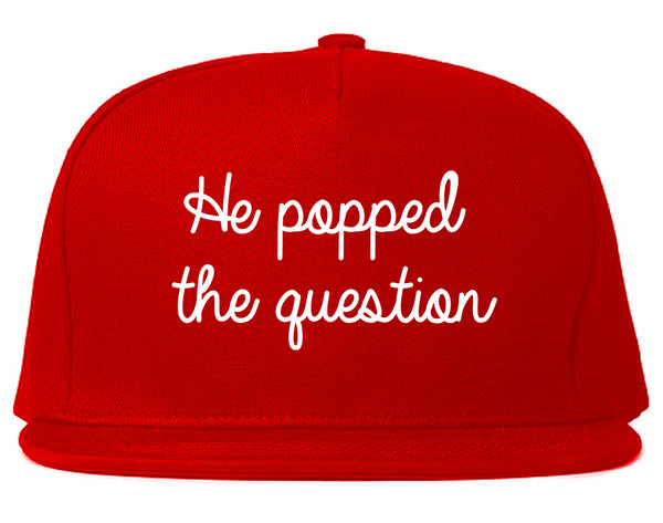 Popped Question Bride Proposal Red Snapback Hat