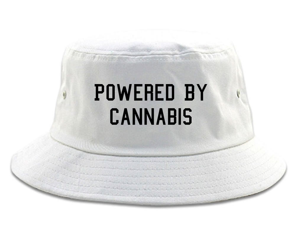 Powered By Cannabis Bucket Hat White