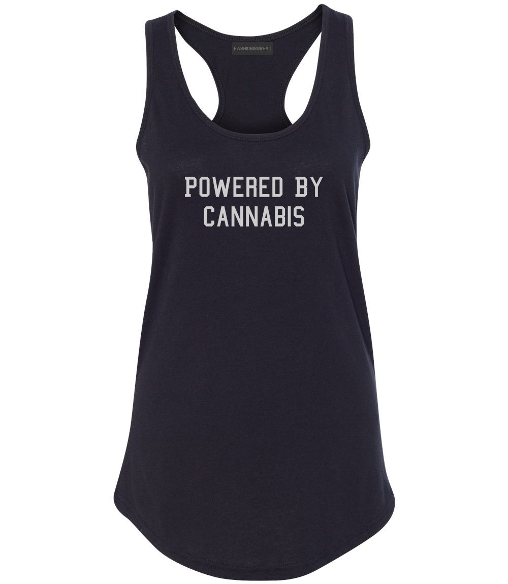 Powered By Cannabis Womens Racerback Tank Top Black