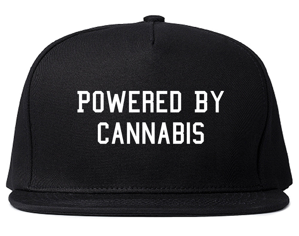 Powered By Cannabis Snapback Hat Black
