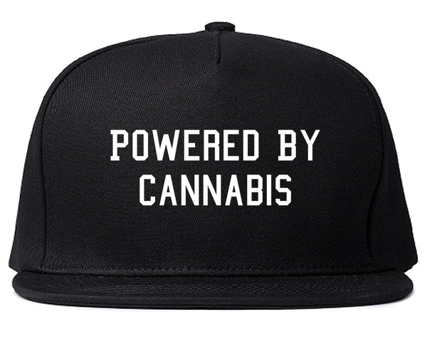 Powered By Cannabis Snapback Hat Black