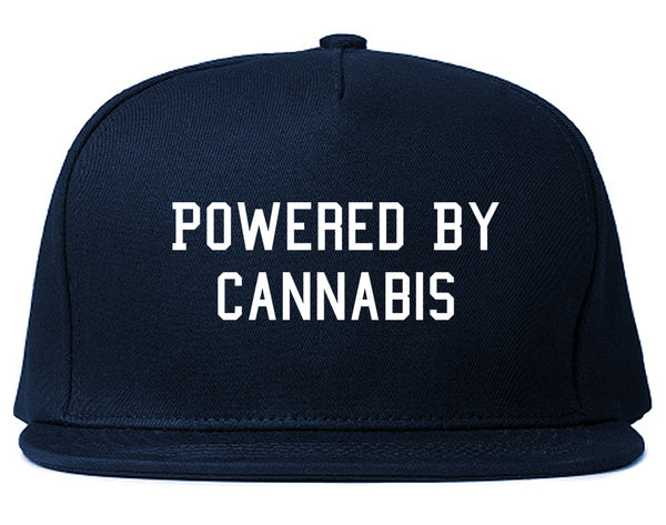 Powered By Cannabis Snapback Hat Blue