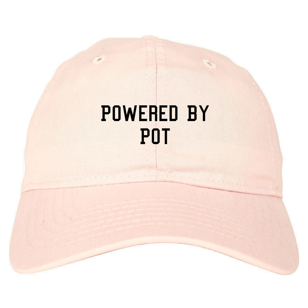 Powered By Pot Dad Hat Pink