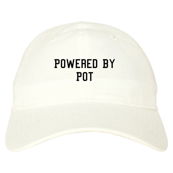 Powered By Pot Dad Hat White