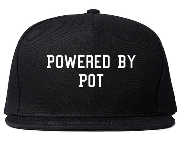 Powered By Pot Snapback Hat Black