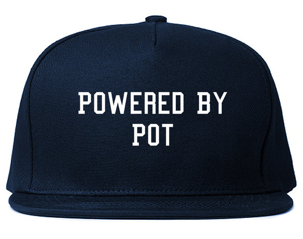Powered By Pot Snapback Hat Blue