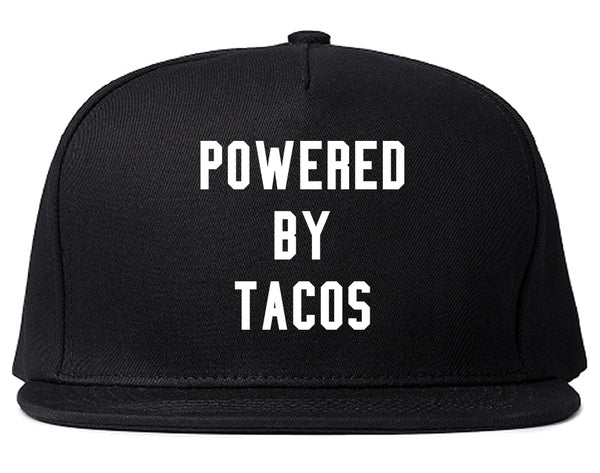 Powered By Tacos Black Snapback Hat