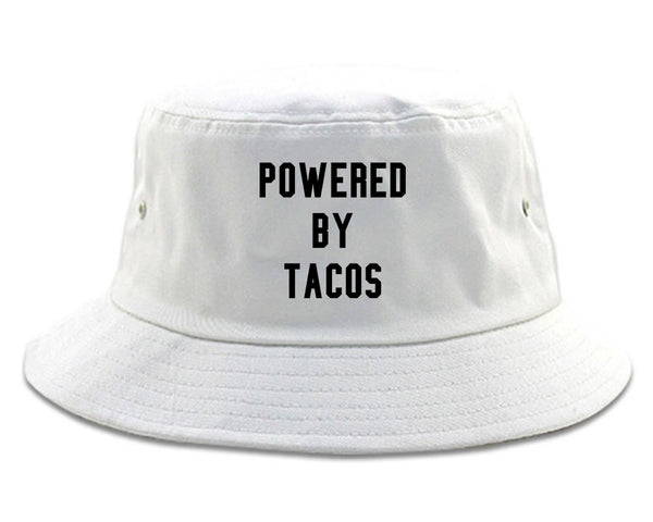 Powered By Tacos White Bucket Hat