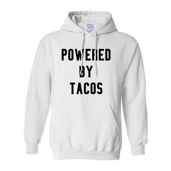 Powered By Tacos White Pullover Hoodie