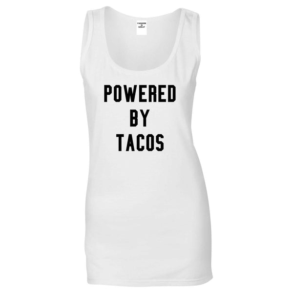 Powered By Tacos White Tank Top