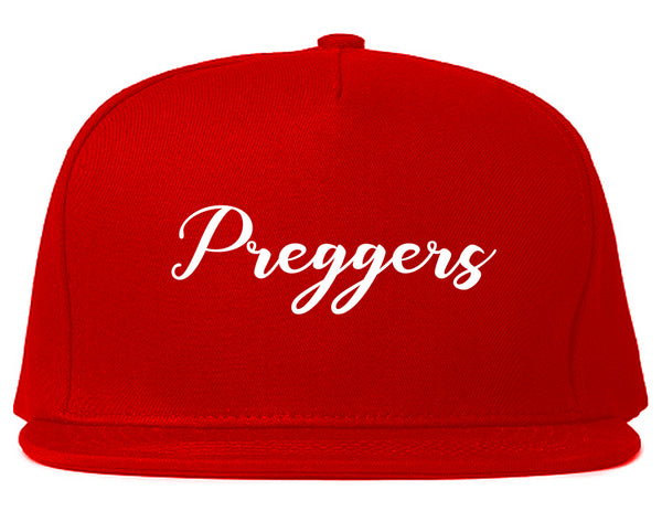 Preggers Pregnant Red Snapback Hat