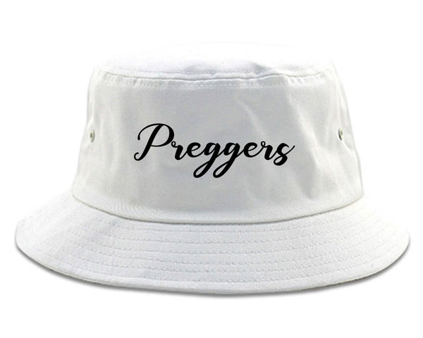 Preggers Pregnant white Bucket Hat