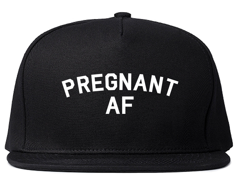 Pregnant AF Mom Black Snapback Hat