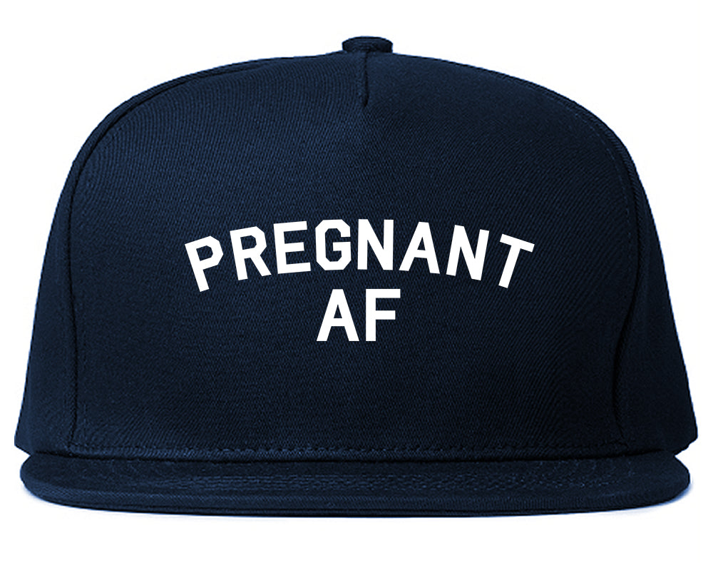 Pregnant AF Mom Blue Snapback Hat