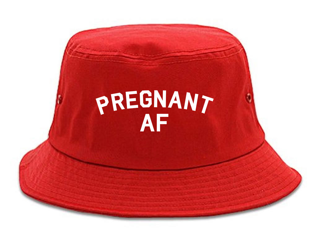 Pregnant AF Mom Red Bucket Hat