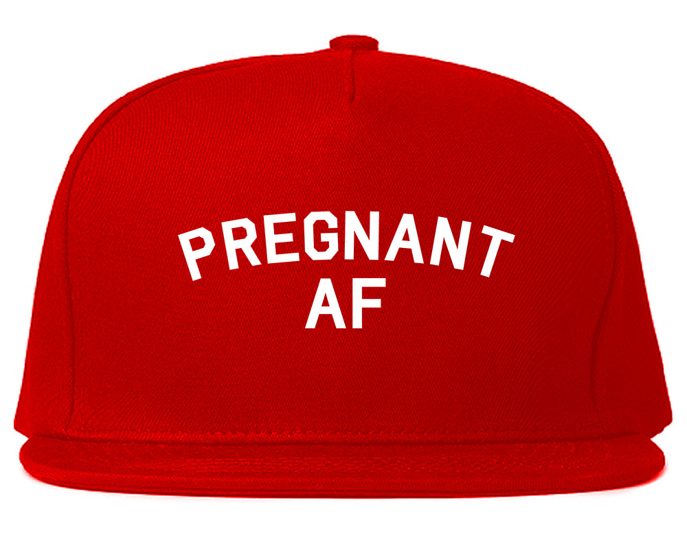 Pregnant AF Mom Red Snapback Hat