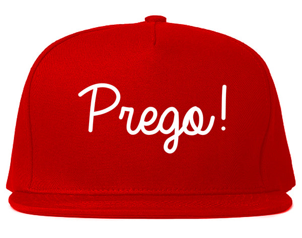 Prego Pregnancy Announcement Snapback Hat Red