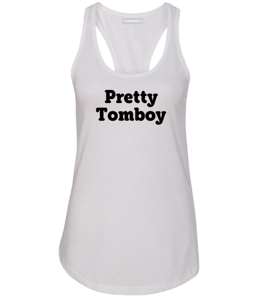 Pretty Tomboy Womens Racerback Tank Top White