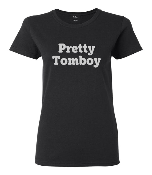 Pretty Tomboy Womens Graphic T-Shirt Black