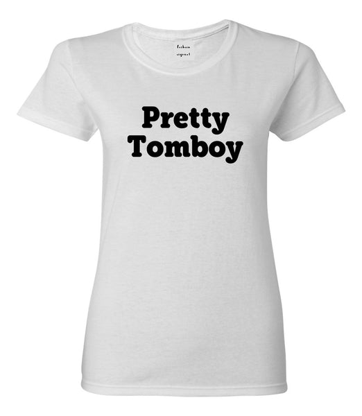 Pretty Tomboy Womens Graphic T-Shirt White