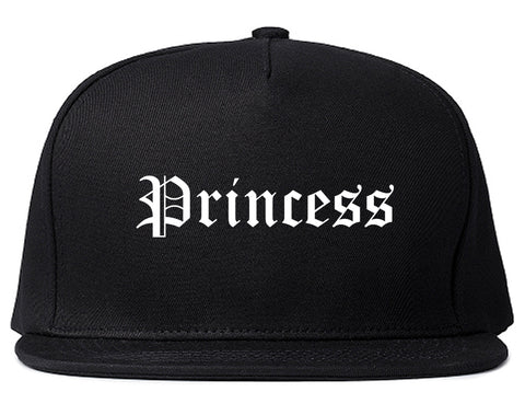 Princess Old English Black Snapback Hat