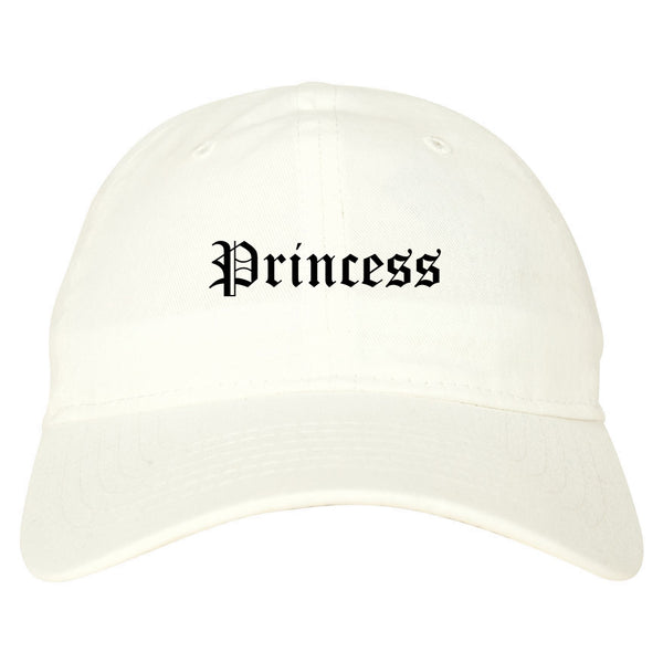 Princess Old English white dad hat