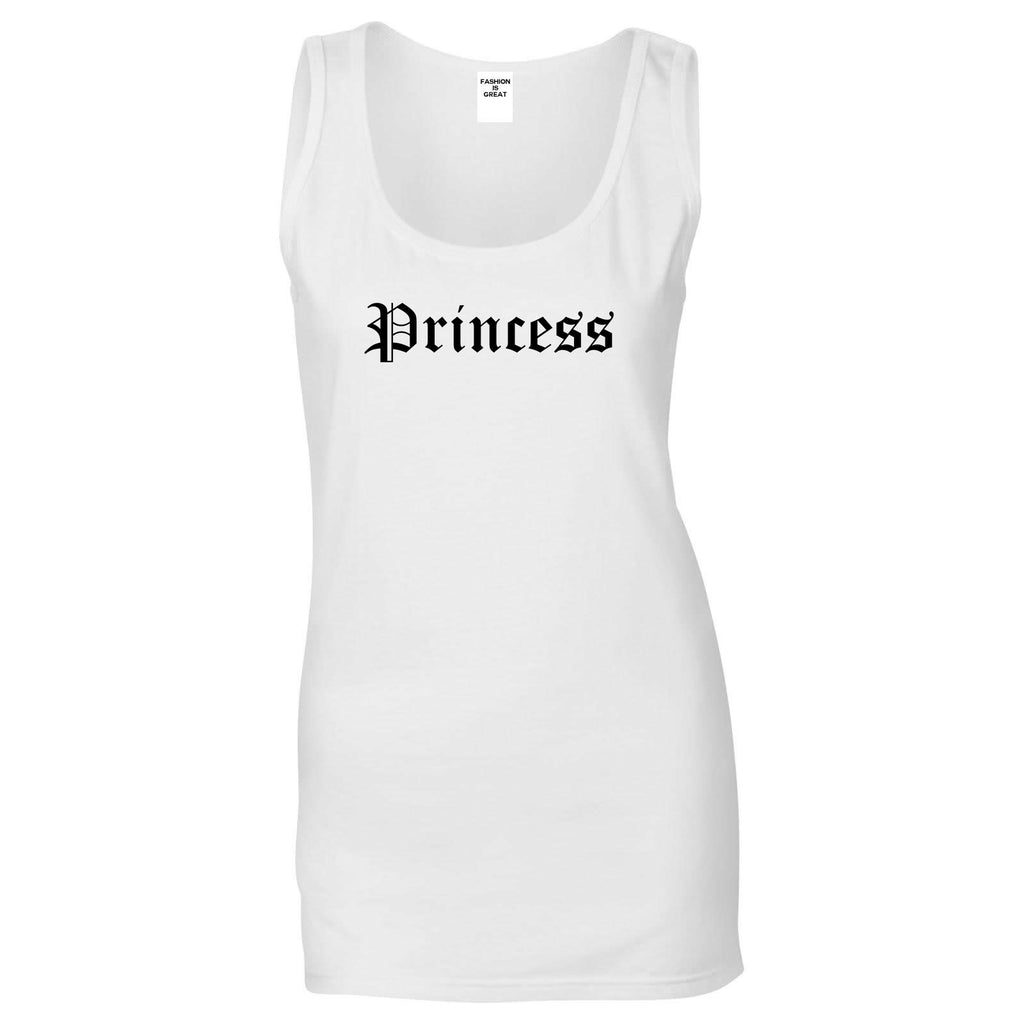 Princess Old English White Womens Tank Top