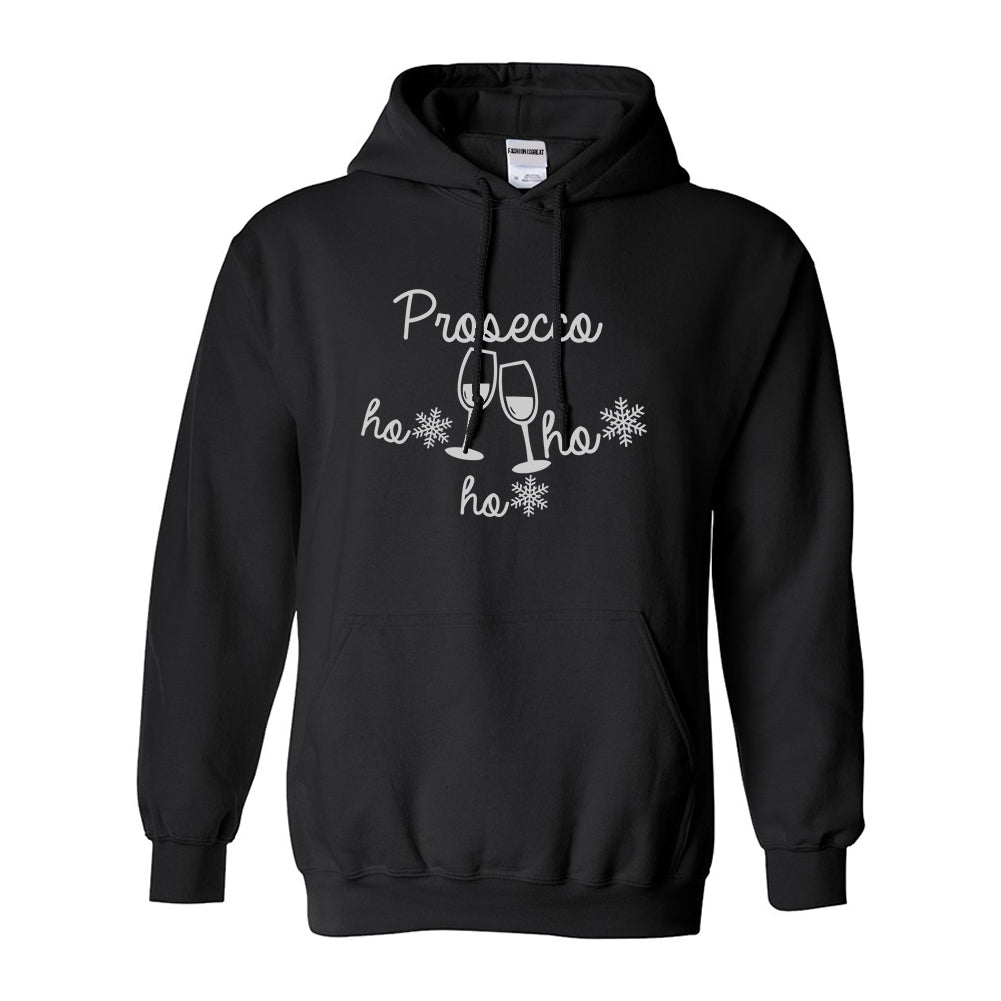 Prosecco Ho Ho Ho Christmas Wine Black Pullover Hoodie