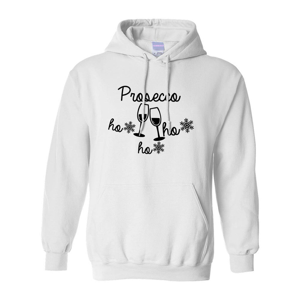 Prosecco Ho Ho Ho Christmas Wine White Pullover Hoodie