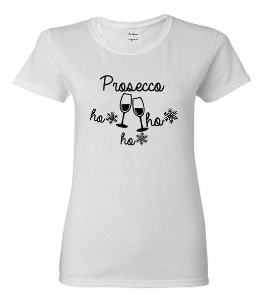 Prosecco Ho Ho Ho Christmas Wine White T-Shirt