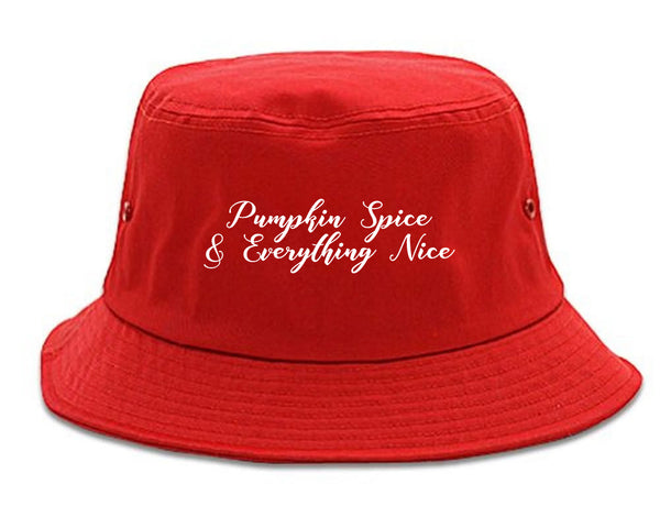 Pumpkin Spice And Everything Nice Red Bucket Hat