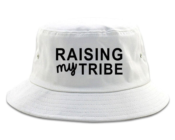 Raising My Tribe Mom Life Bucket Hat White