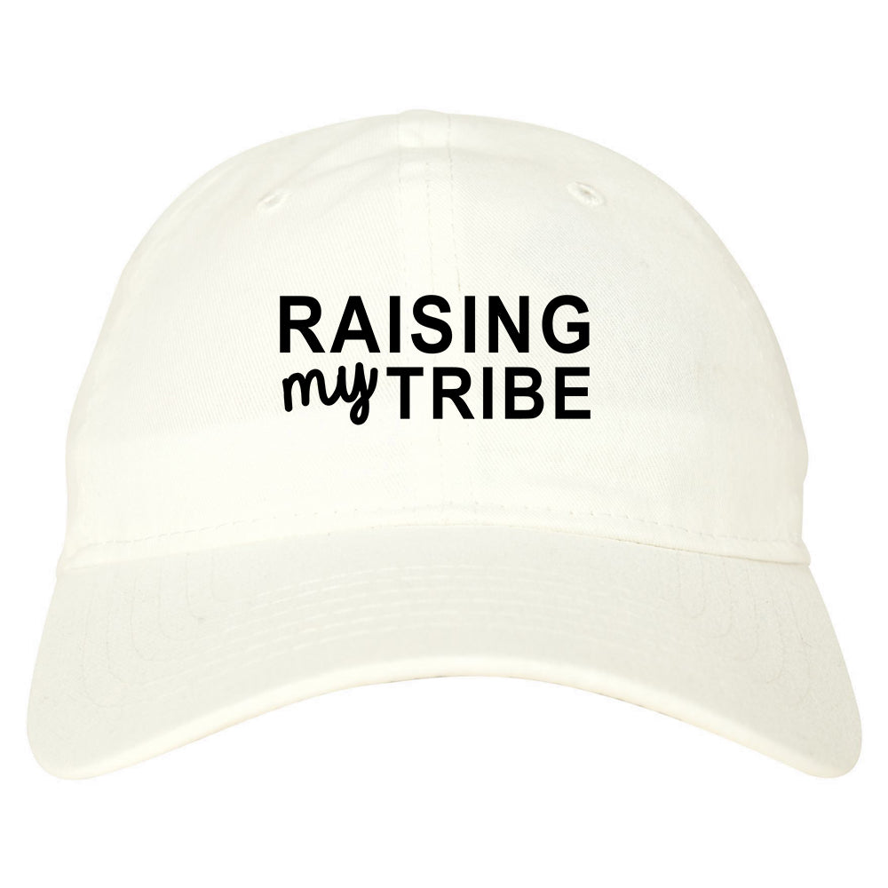 Raising My Tribe Mom Life Dad Hat White
