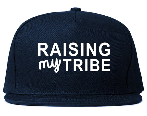 Raising My Tribe Mom Life Snapback Hat Blue