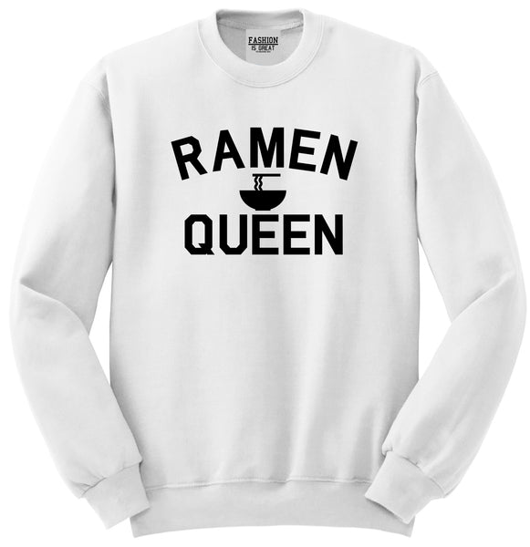 Ramen Queen Food White Womens Crewneck Sweatshirt