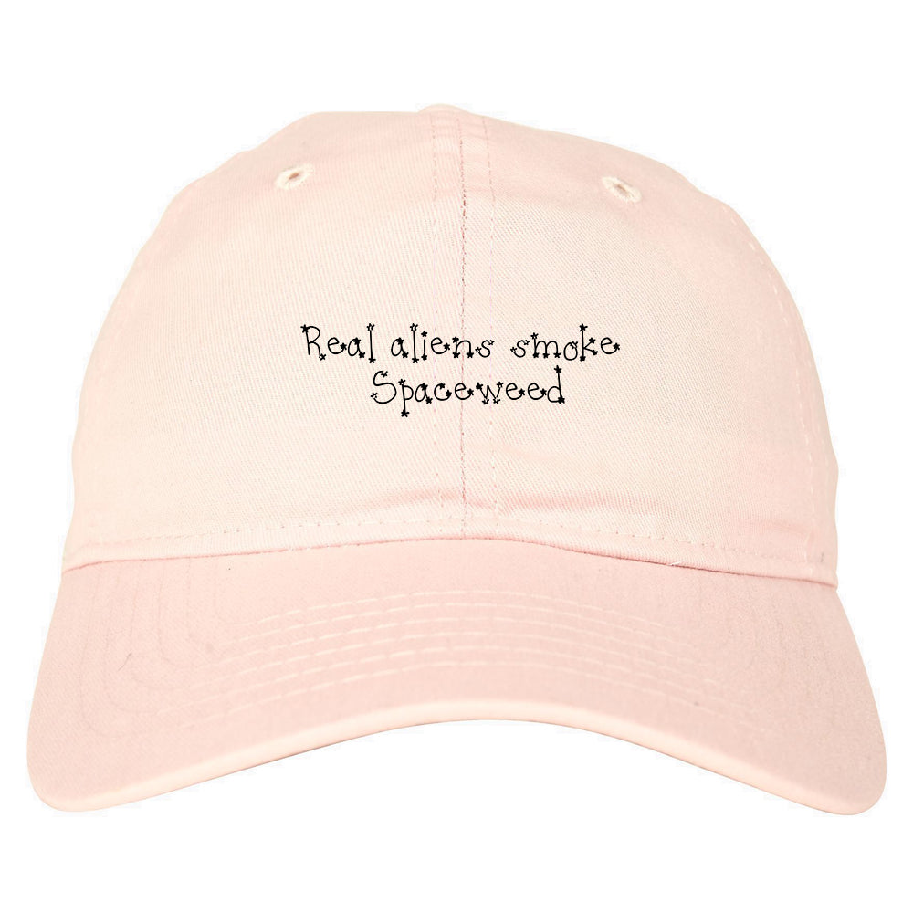 Real Aliens Smoke SpaceWeed Dad Hat Pink