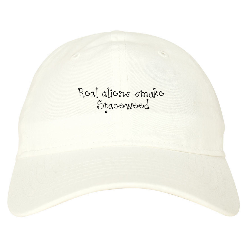 Real Aliens Smoke SpaceWeed Dad Hat White