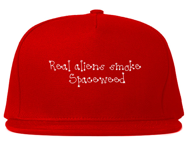 Real Aliens Smoke SpaceWeed Snapback Hat Red