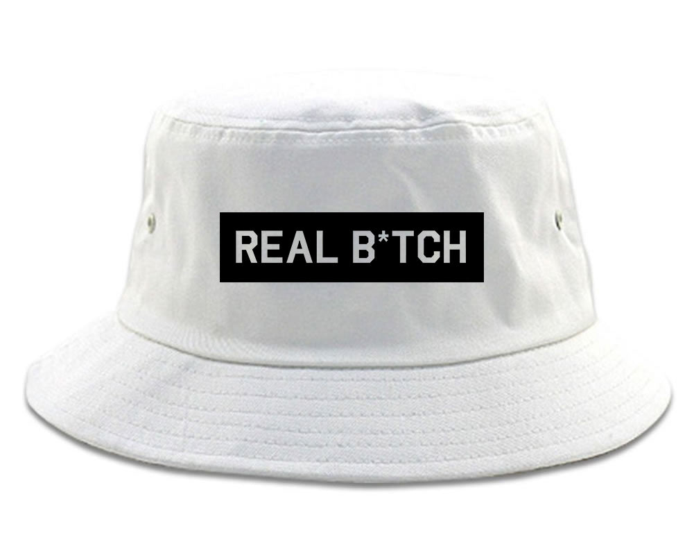 Real Bitch Box white Bucket Hat