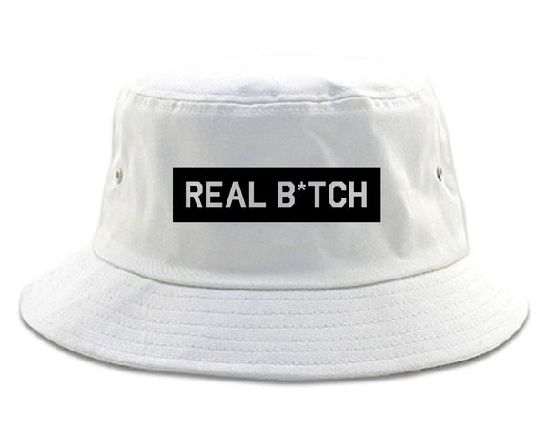 Real Bitch Box white Bucket Hat
