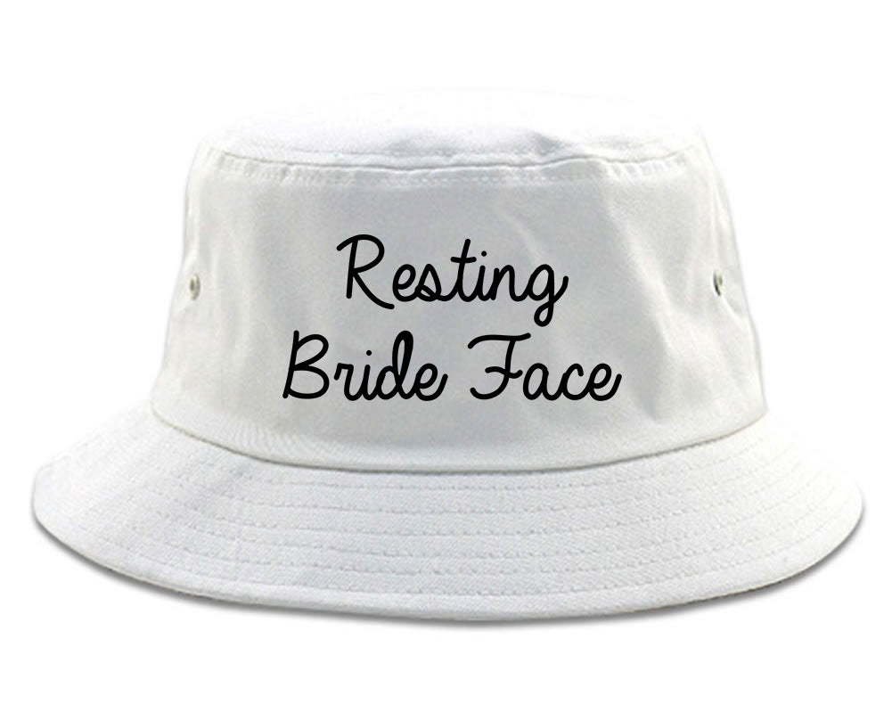 Resting Bride Face Funny Wedding white Bucket Hat