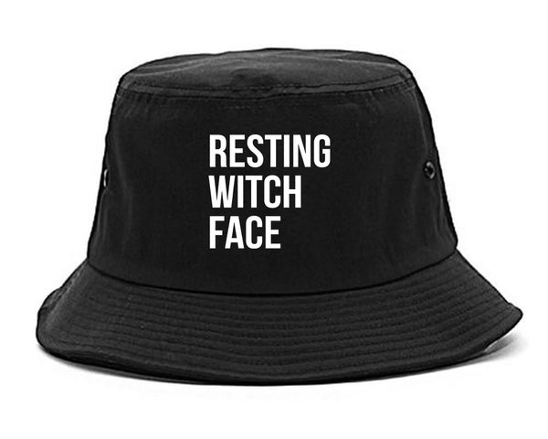 Resting Witch Face Halloween black Bucket Hat