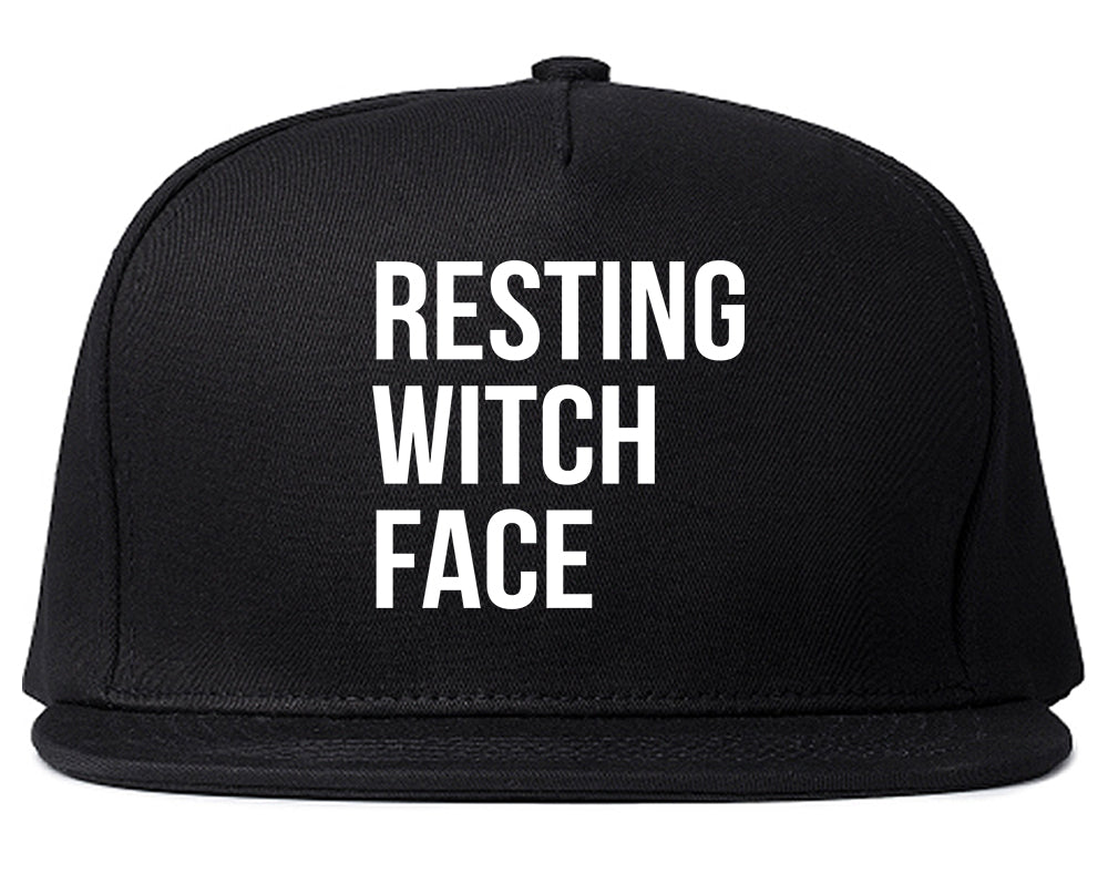 Resting Witch Face Halloween Black Snapback Hat