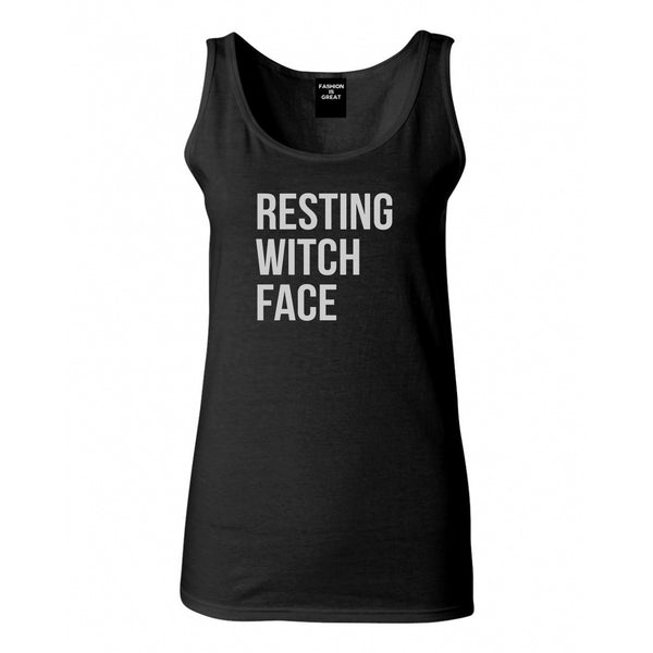 Resting Witch Face Halloween Black Womens Tank Top