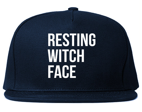 Resting Witch Face Halloween Blue Snapback Hat